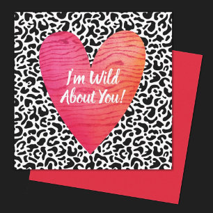 Leopard Skriv ut Valentines day Kids Square Anteckningskort