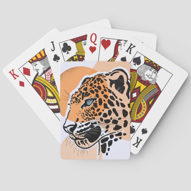 Leopard-skrivarkort - fetstilt stor kattdesign casinokort (Baksidan)