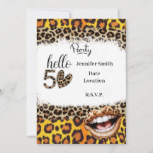 Leopard skriver ut 50:e födelsedagen för inbjudan