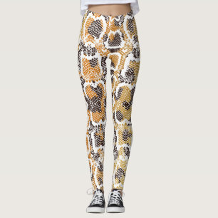 Leopard Snake Animal Print Struktur Leggings