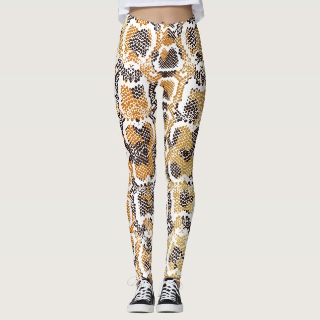 Leopard Snake Animal Print Struktur Leggings (Framsida)