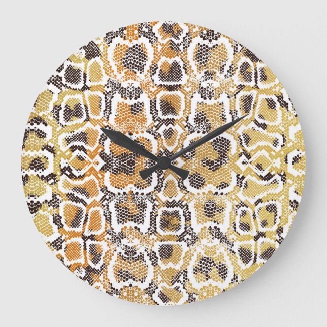 Leopard Snake Animal Print Struktur Stor Klocka (Framsida)