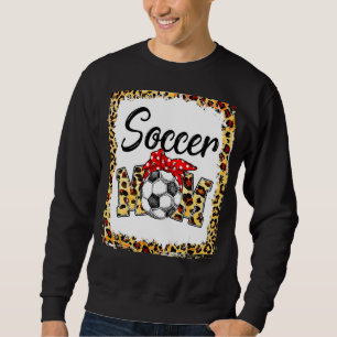Leopard Soccer Mamma Cute Mamma Life Soccer Game D Lång Ärmad Tröja