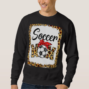 Leopard Soccer Mamma Cute Mamma Life Soccer Game D Lång Ärmad Tröja