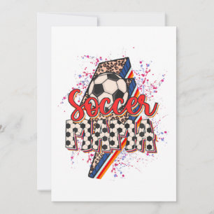 Leopard Soccer Mamma Lightning Bolt Sport Mamma Mo Inbjudningar