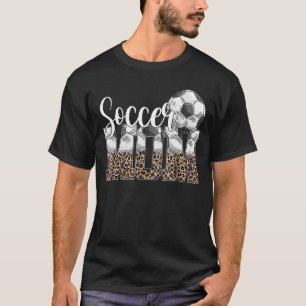Leopard Soccer Mamma livets dag Cheer Mamma Mor" T Shirt