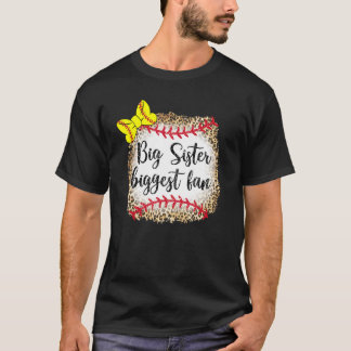 Leopard Softball Big Sister Biggest Fläkt Game Day T Shirt