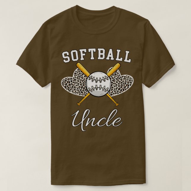 Leopard Softball farbror Softball Sport T Shirt (Design framsida)
