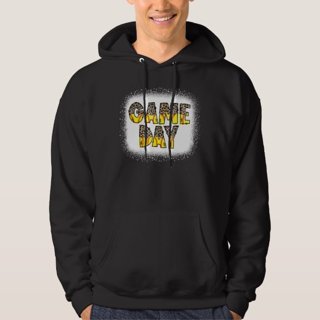 Leopard Softball Game Day Vibes Softball Mamma Sof Hoodie (Framsida)