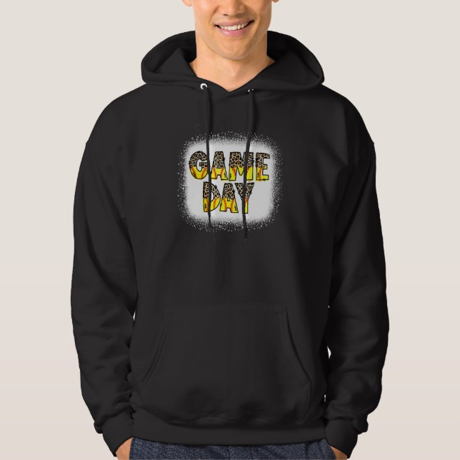 Leopard Softball Game Day Vibes Softball Mamma Sof Hoodie (Framsida)