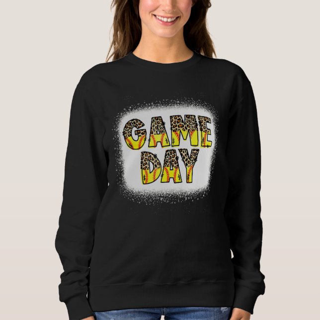 Leopard Softball Game Day Vibes Softball Mamma Sof T Shirt (Framsida)