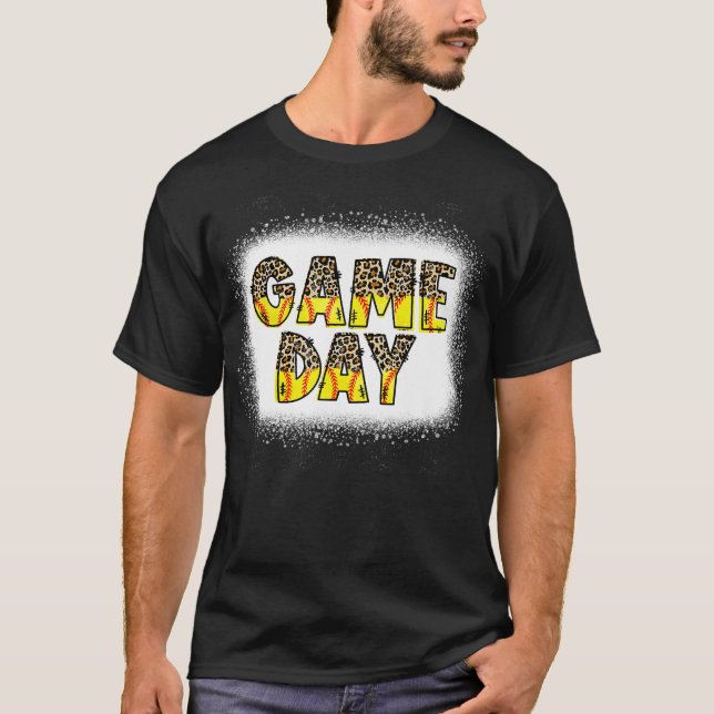 Leopard Softball Game Day Vibes Softball Mom Softb T Shirt (Framsida)