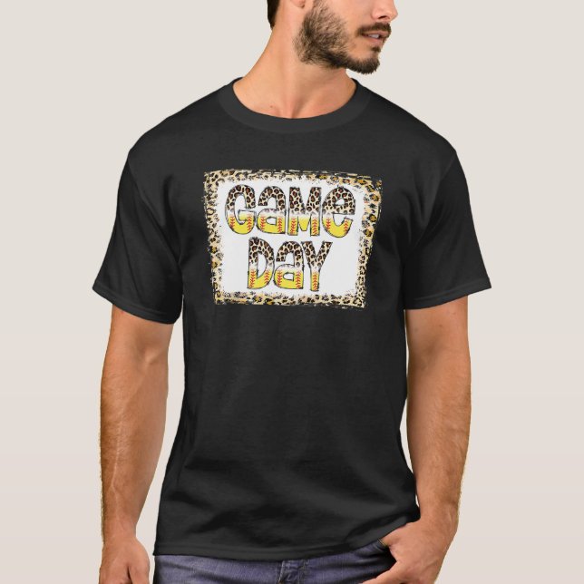 Leopard Softball Game Day Vibes Softball T Shirt (Framsida)