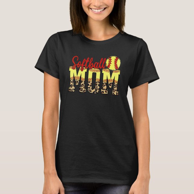 Leopard Softball Mamma Game Day Mors dag 2022 2 T Shirt (Framsida)