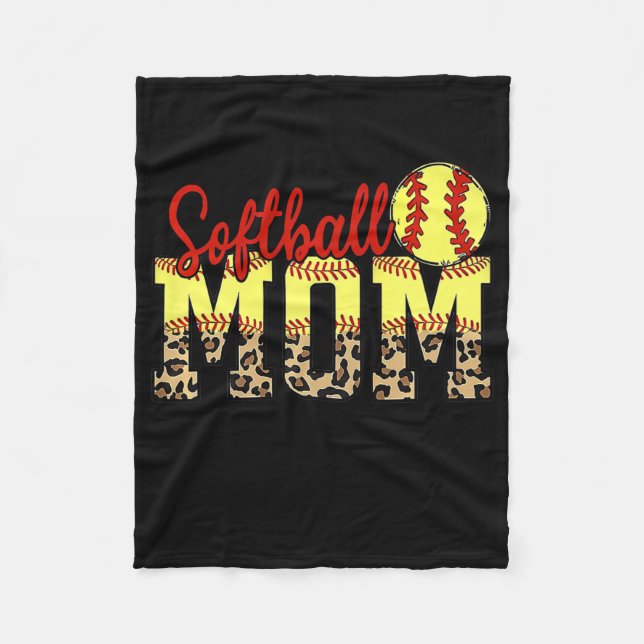 Leopard Softball Mamma Game Day Mors dag 2022 Fleecefilt (Framsidan)