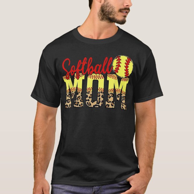 Leopard Softball Mamma Game Day Mors dag 2022 Gi T Shirt (Framsida)