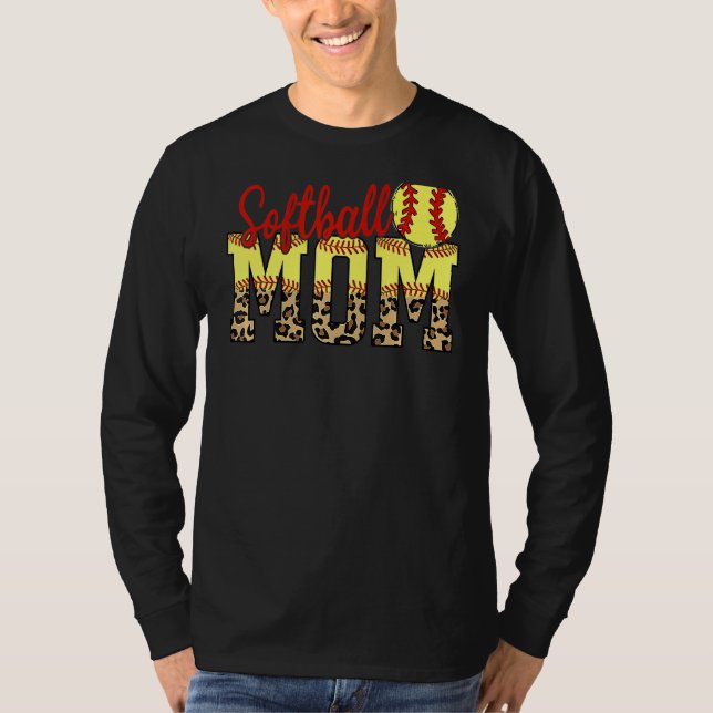 Leopard Softball Mamma Game Day Mor's Day 2022 T Shirt (Framsida)