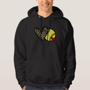 Leopard Softball Mamma Softball Game Day Vibes Mot Hoodie