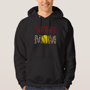 Leopard Softball Mamma Softball Game Day Vibes Mot Hoodie