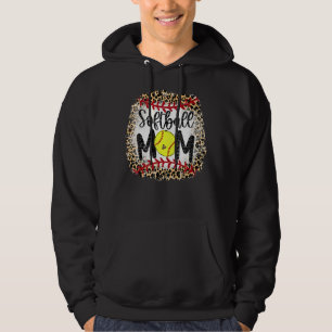 Leopard Softball Mamma Softball Game Day Vibes Mot Hoodie
