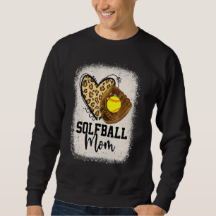 Leopard Softball Mamma Softball Game Day Vibes Mot Lång Ärmad Tröja