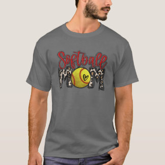Leopard Softball Mamma Softball Game Day Vibes Mot T Shirt