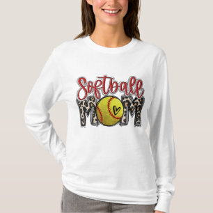 Leopard Softball Mamma Softball Game Day Vibes Mot T Shirt