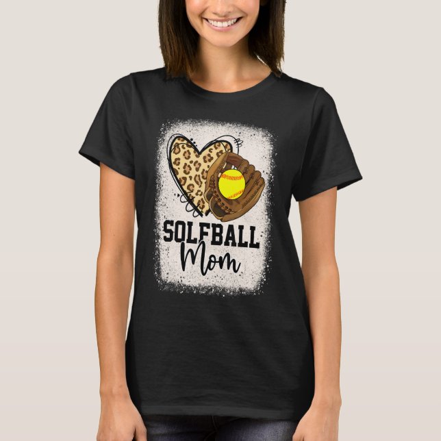 Leopard Softball Mamma Softball Game Day Vibes Mot T Shirt (Framsida)