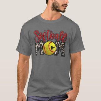 Leopard Softball Mamma Softball Game Day Vibes Mot T Shirt