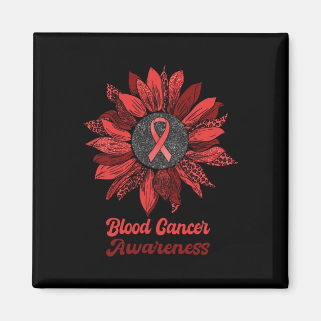 Leopard Solros Blodcancer Medvetenhet Warrior R Magnet (Framsidan)