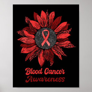 Leopard Solros Blodcancer Medvetenhet Warrior R Poster