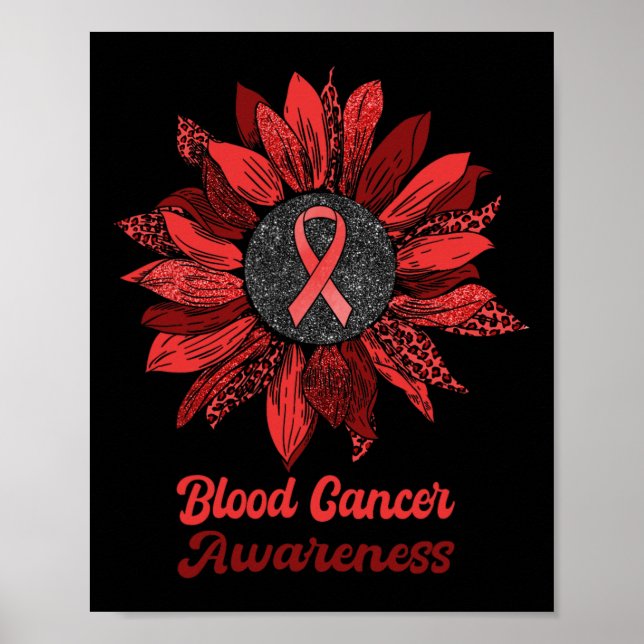Leopard Solros Blodcancer Medvetenhet Warrior R Poster (Framsidan)