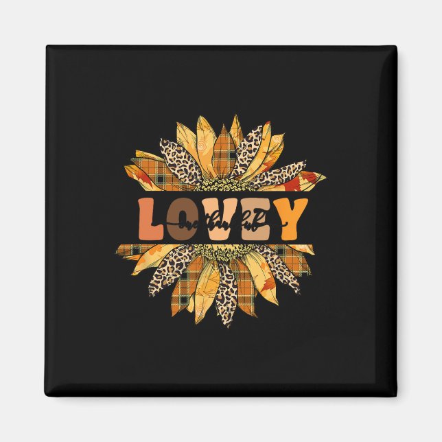 Leopard Solros En Tacksam Lovey Höst Thanksgiving Magnet (Framsidan)