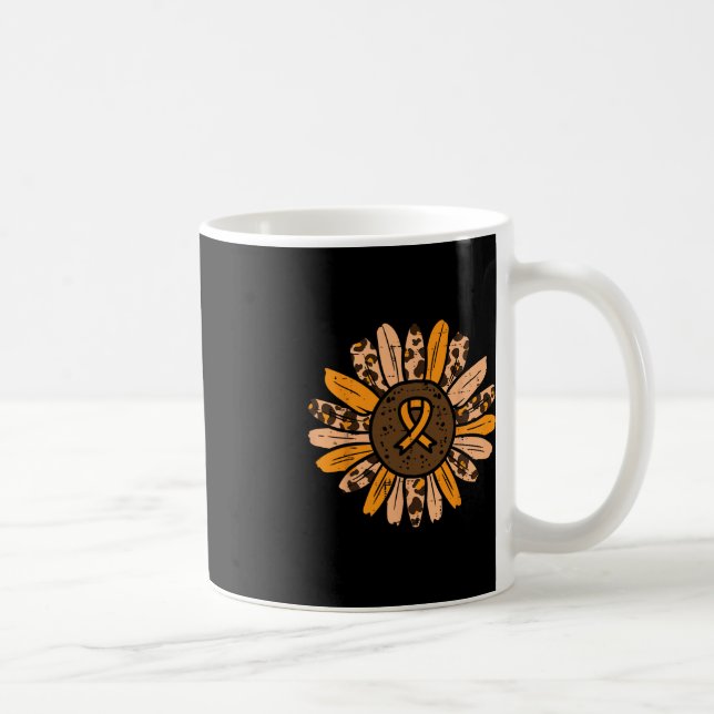 Leopard Solros Orange Ribbon Cancer Leukemia Aw Kaffemugg (Höger)