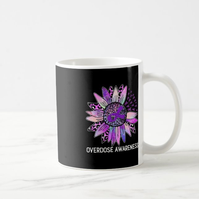 Leopard Solros Överdosering Medvetenhet Månad Lila Kaffemugg (Höger)