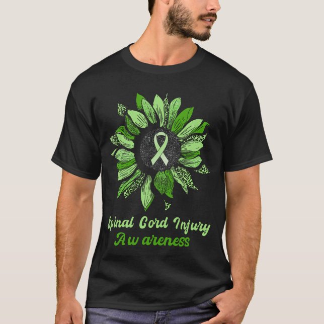 Leopard Solros Spinal Cord Injury Awareness Krig T Shirt (Framsida)