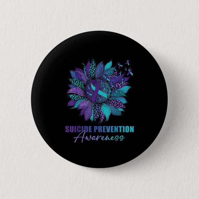 Leopard Solros Suicide Prevention Awareness Day Knapp (Framsida)
