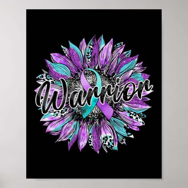 Leopard Solros Warrior Teal and Lila Suicide Poster (Framsidan)