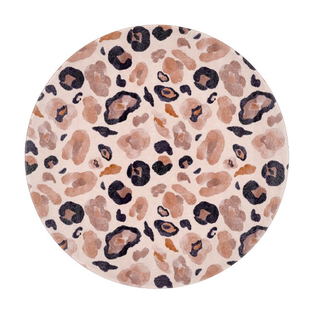 Leopard, sömlös, beige bakgrund. (Framsidan)