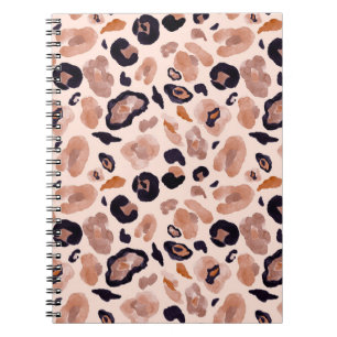 Leopard, sömlös, beige bakgrund. anteckningsbok