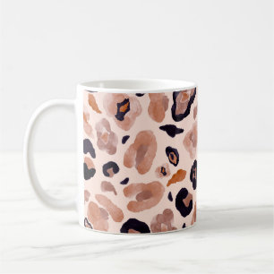 Leopard, sömlös, beige bakgrund. kaffemugg