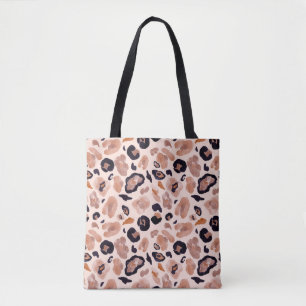 Leopard, sömlös, beige bakgrund. tygkasse