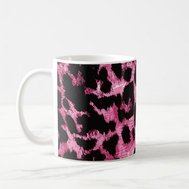 Leopard, sömlös mönster kaffemugg (Vänster)