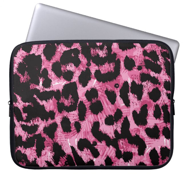 Leopard, sömlös mönster laptop fodral (Framsidan)