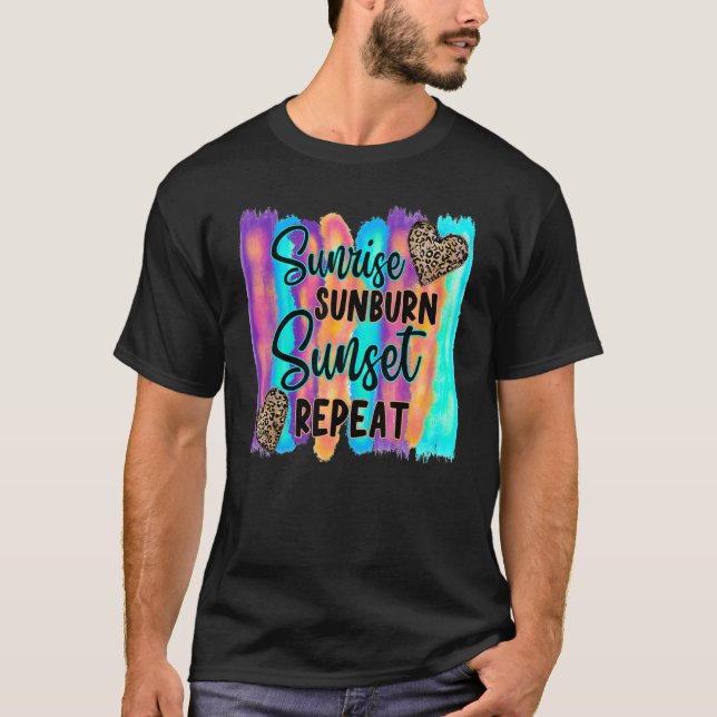 Leopard Sommartid Soluppgång Sunburn Solset Repeat T Shirt (Framsida)