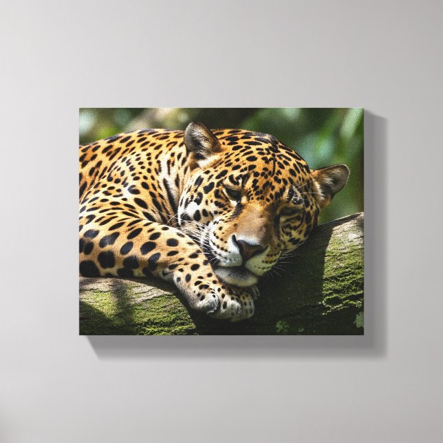 leopard sovande canvas väggkonst (Framsida)