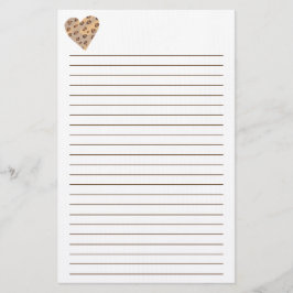 Leopard Sports Heart Lining Stationery Brevpapper