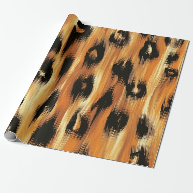 Leopard Spot Animal Print Mönster Presentpapper (Utrullad)