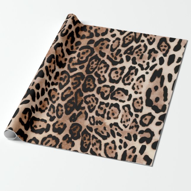 Leopard Spot Animal Print Mönster Presentpapper (Utrullad)