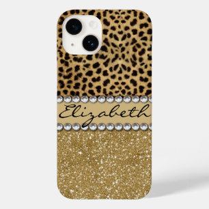 Leopard Spot Guld Glitter Rhinestone